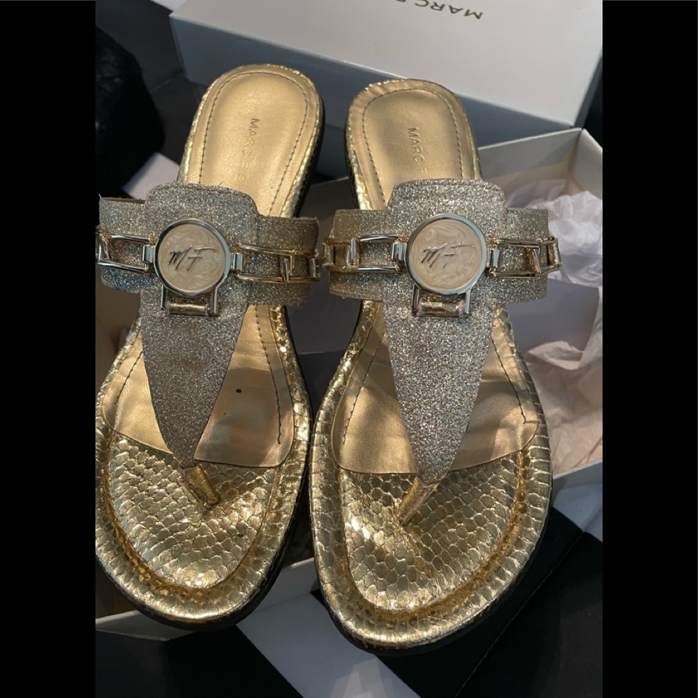 Women’s Gold Marc Fisher Sandals Size 9.5